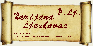 Marijana Ljeskovac vizit kartica